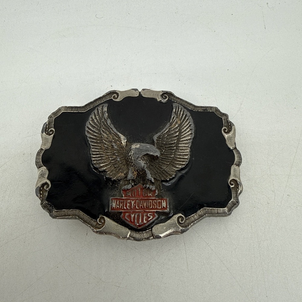Vintage Harley Davidson 1110 Bald Eagle Belt Buckle Missing Loop